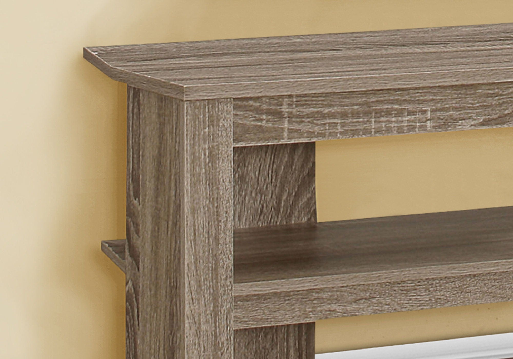 Open Shelving Wooden TV Stand - Deep Taupe