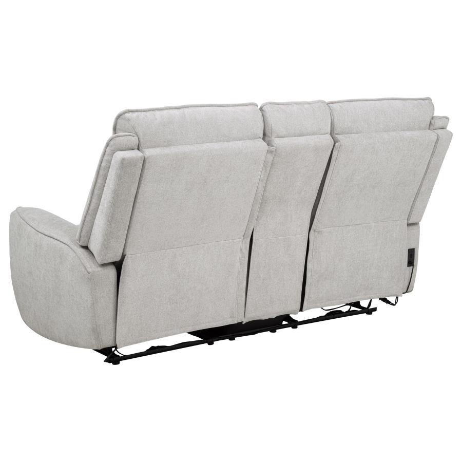 Sylmar - Chenille Upholstered Power Reclining Loveseat - Dove Gray