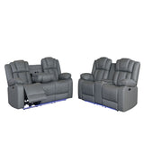 Raize - Power Living Room Set With Storage Console And Cup Holders