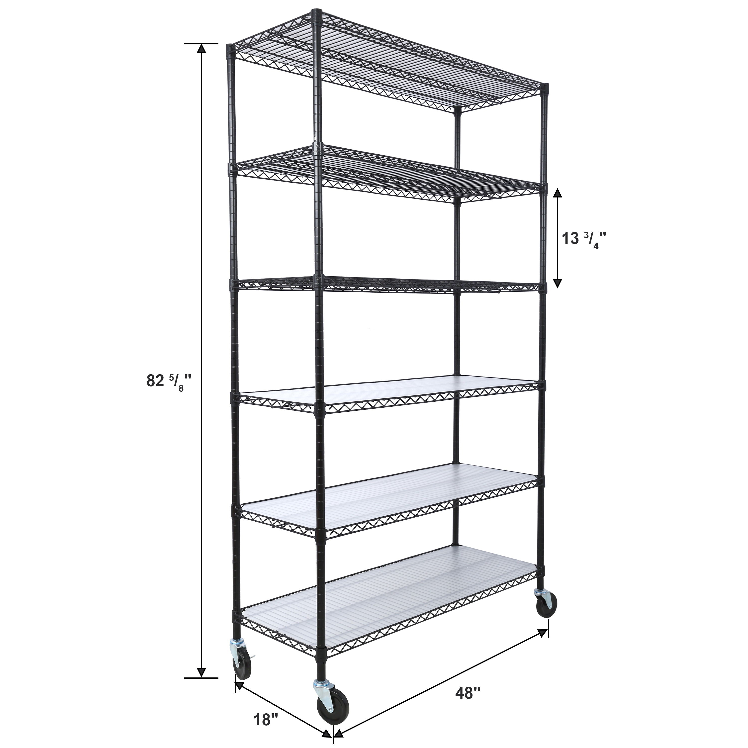 6 Tier 6000Lbs Capacity Nsf Metal Shelf Wire Shelving Unit, Heavy Duty Adjustable Storage Rack With Wheels & Shelf Liners For Commercial Grade Utility Steel Storage Rack