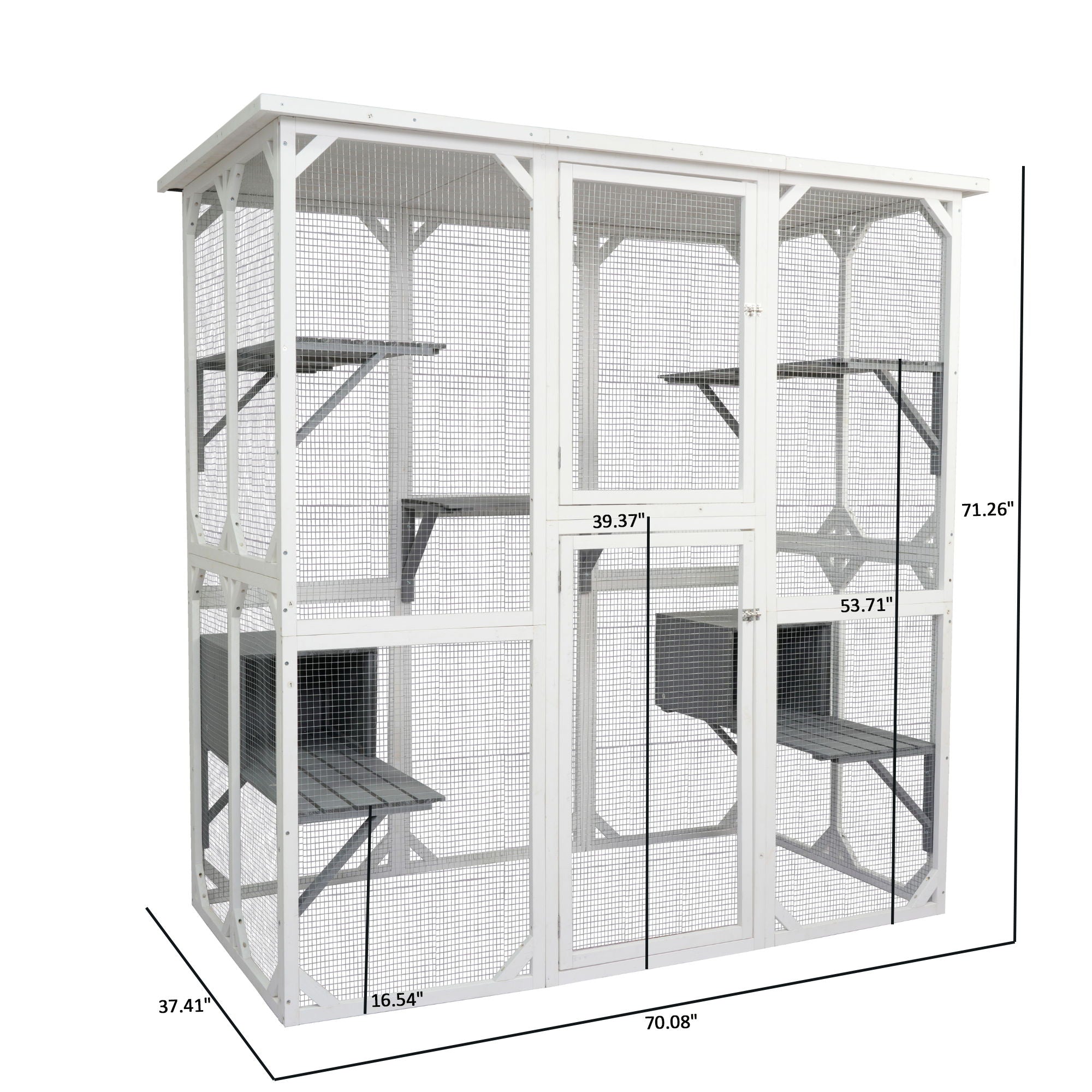 Xpt018 Cat Cage Box Lovely House Cute Pet Play Speace Wooden Medium - White