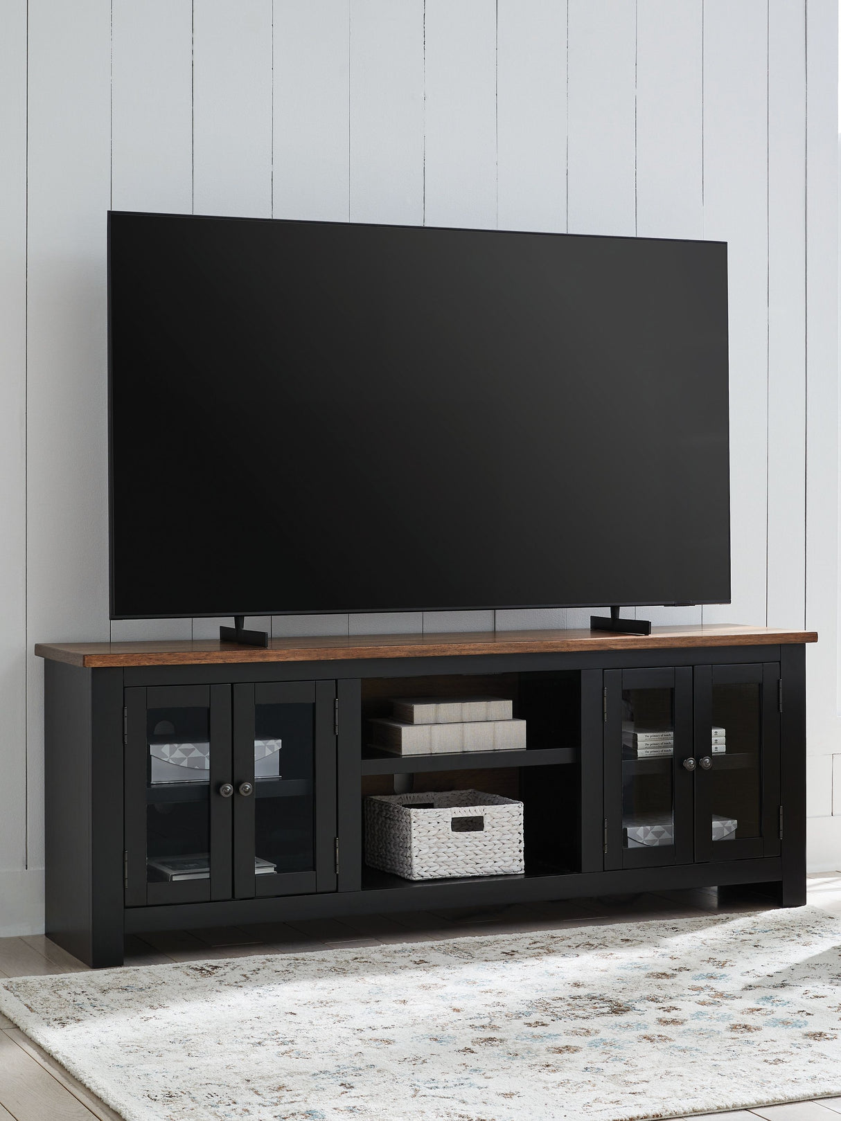 Wildenauer - Brown / Black - XL TV Stand With Fireplace Option by Signature Design by Ashley® | Bel Furniture