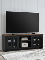 Wildenauer - Brown / Black - XL TV Stand With Fireplace Option by Signature Design by Ashley® | Bel Furniture