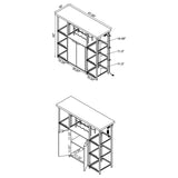 Gallimore - 2 Door Bar Cabinet Wine Storage - White High Gloss by CoasterEssence | Bel Furniture