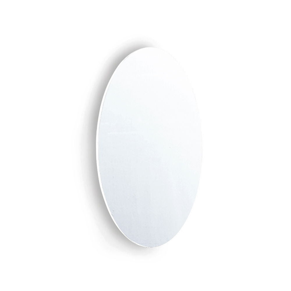 Frameless Beveled Wall Mounted Bathroom Mirror, Hd Makeup Mirror, Round Mirror - White