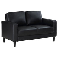 Ruth - Upholstered Track Arm Loveseat Black by Coaster Fine Furniture | Bel Furniture
