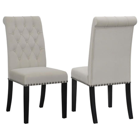 Alana - Upholstered Dining Side Chair (Set of 2) Gray by CoasterElevations | Bel Furniture