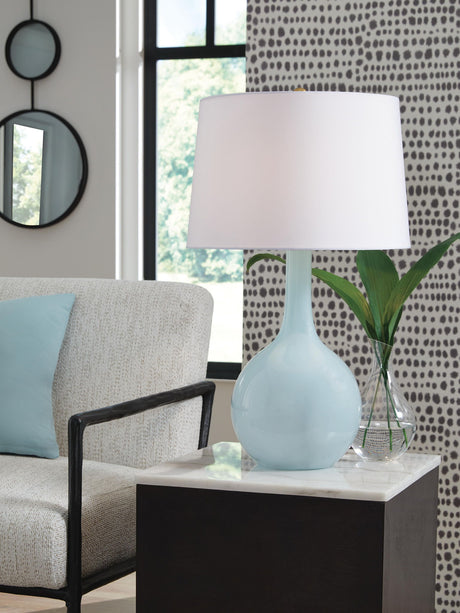 Rylanton - Glass Table Lamp - Aqua - view 4
