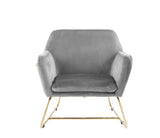 Keira - Velvet Accent Chair With Metal Base by Lilola Home | Bel Furniture