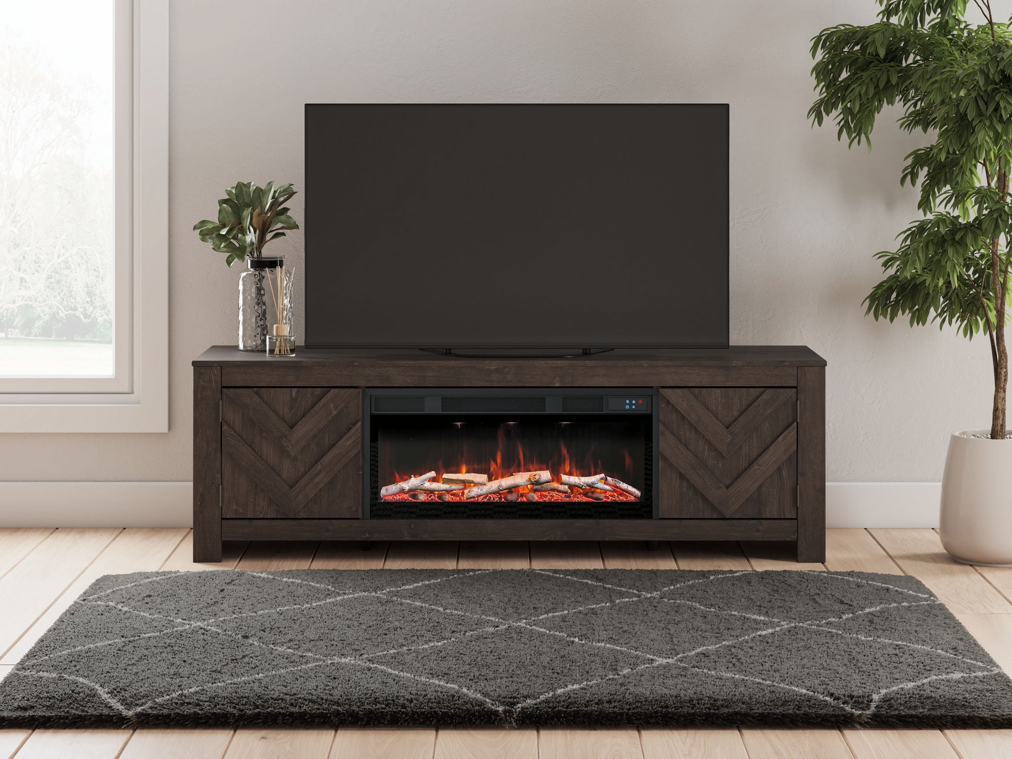 Cayboni - LG TV Stand With Fireplace Option - TV Stands | Bel Furnitur