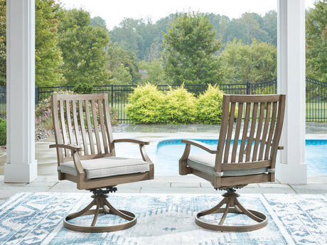 Rainier Ranch - Swivel Chair With Cushion (Set of 2) - Brown / Beige - view 7