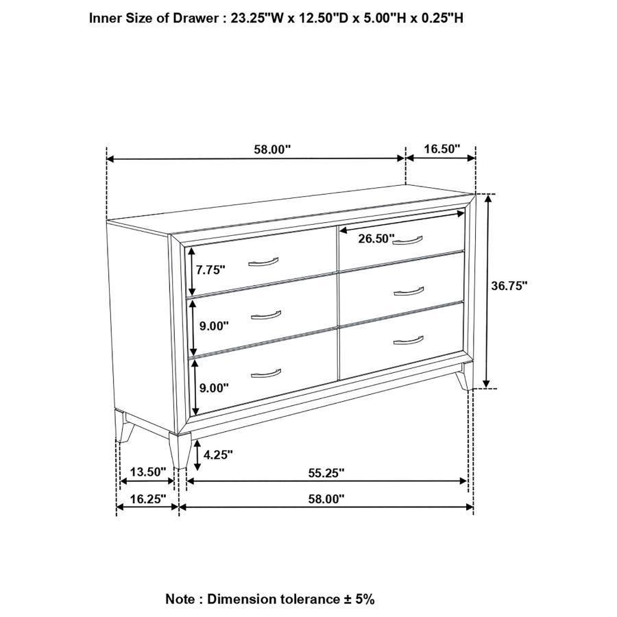 Watson - 6-Drawer Dresser - Gray Oak