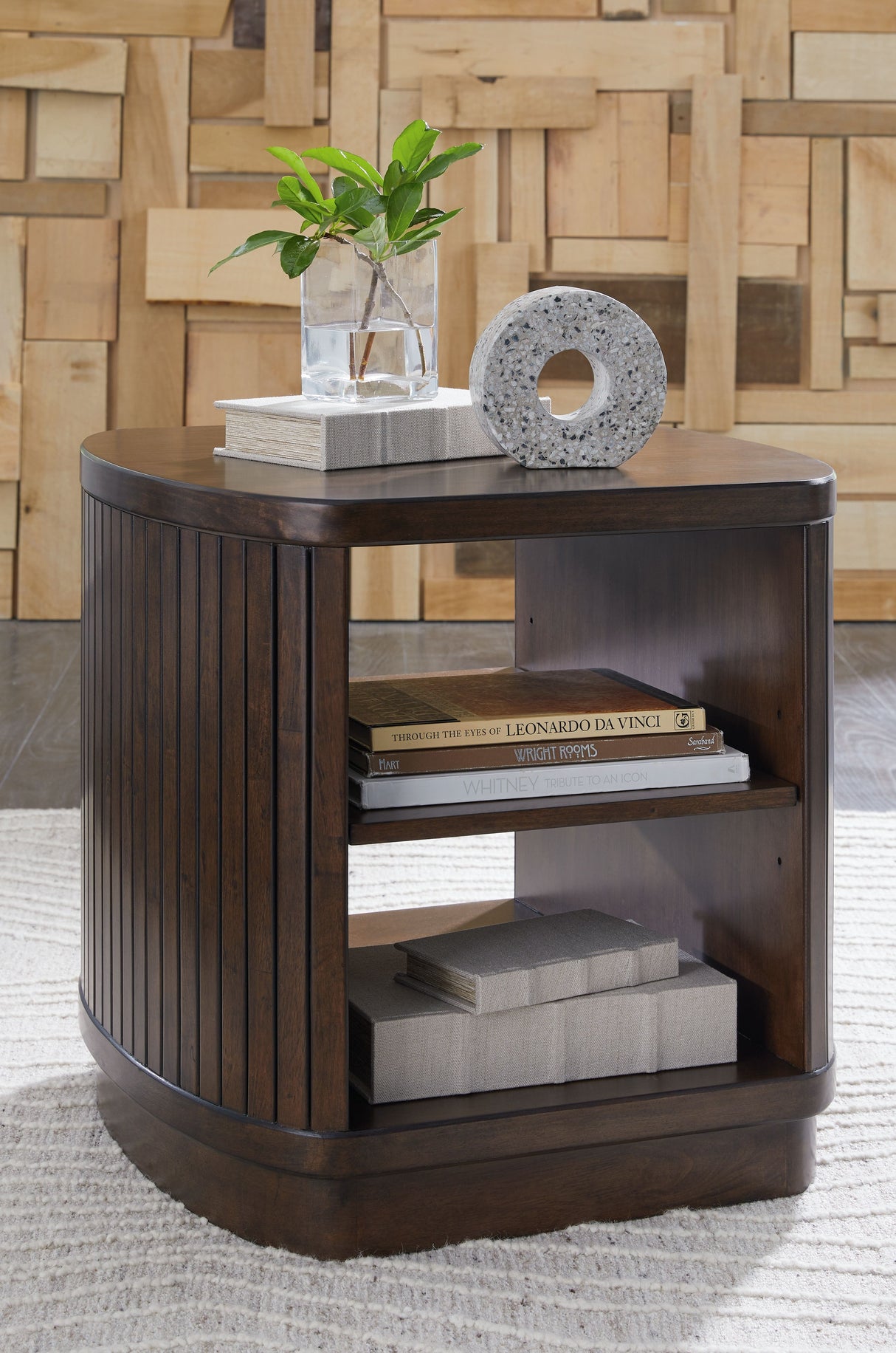 Korestone - Dark Brown - Square End Table by Signature Design by Ashley® | Bel Furniture