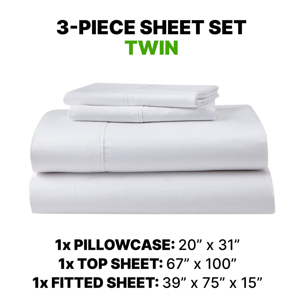 Sheet Set Luxurious Supima Cotton, Wrinkle Resistant, Breathable, With 2 Ghostgrip Band