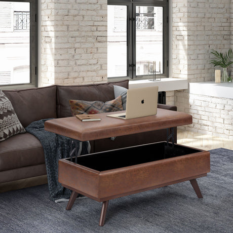 Owen - Lift Top Large Coffee Table Storage Ottoman, Mid Century Style - view 23
