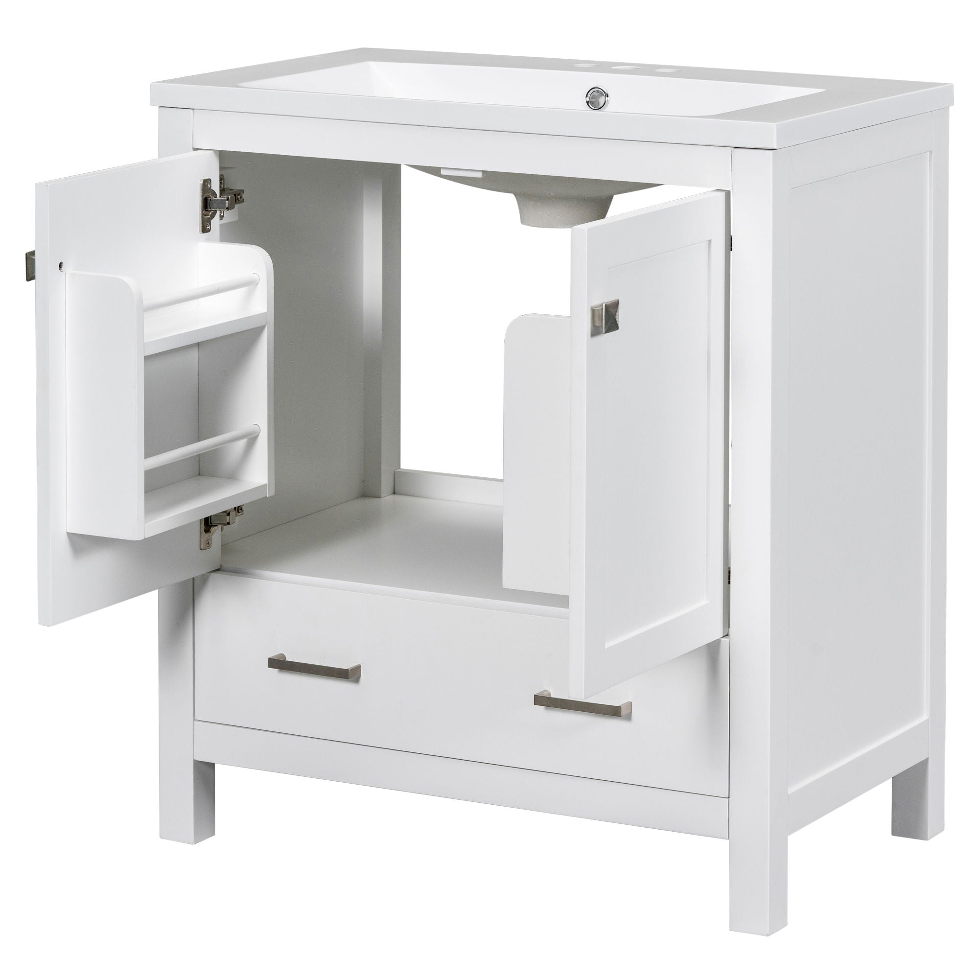 Bathroom Vanity With Single Sink, Combo Cabinet Undermount Sink, Bathroom Storage Cabinet With 2 Doors And A Drawer, Soft Closing, Multifunctional Storage, Solid Wood Frame