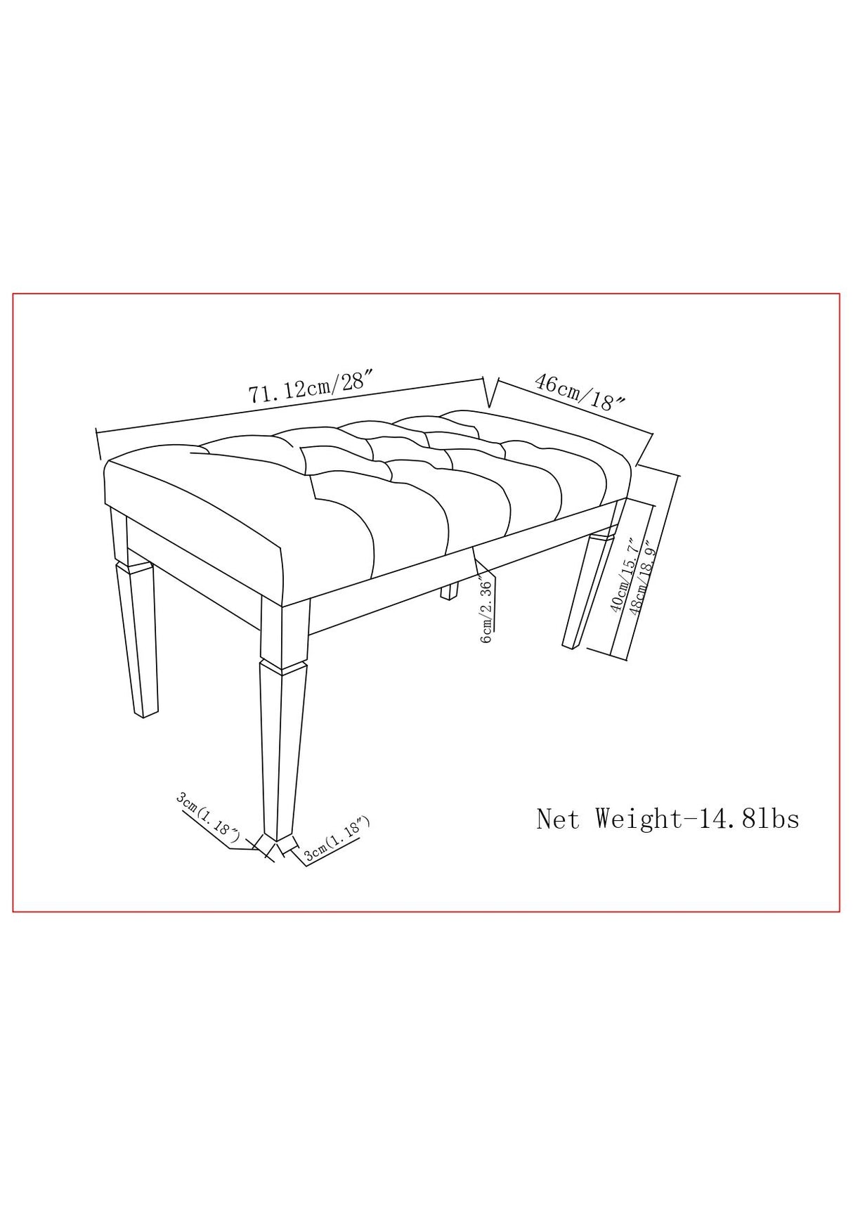 Waverly - Upholstered Tufted Ottoman Bench
