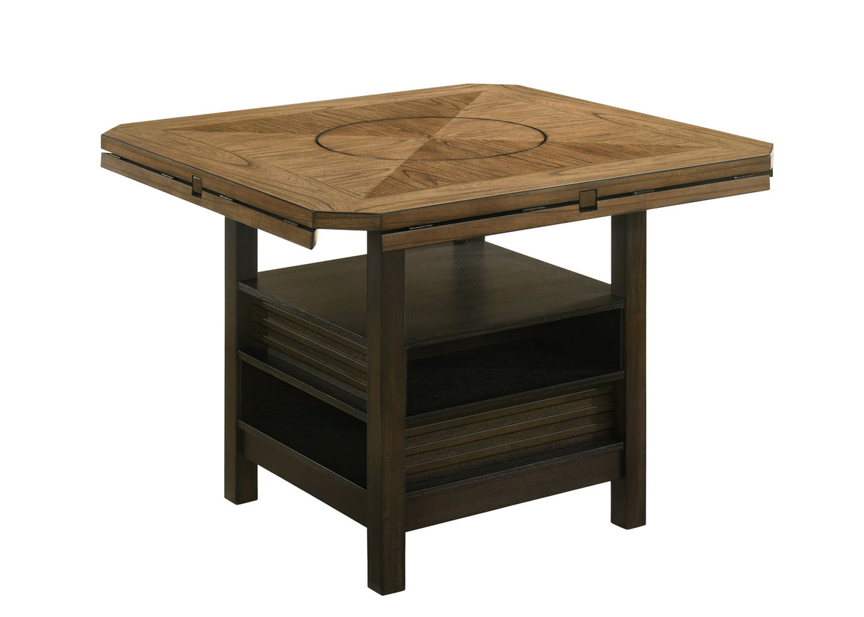 Oakly - Counter Height Table - Charcoal / Light Brown