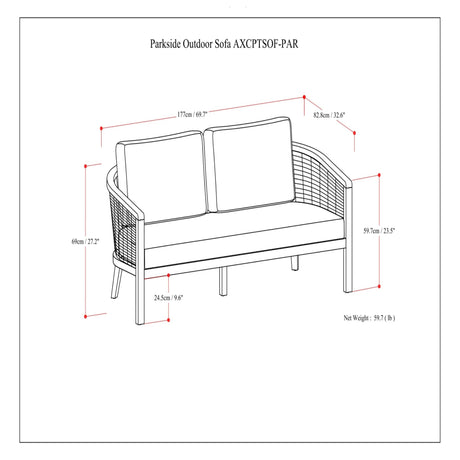 Parkside - Outdoor Sofa - Natural - view 6