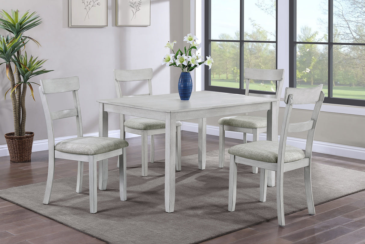 Henderson - Dinette Set Pearl Silver 5 Pc. Table, 4 Chairs by Crown Mark | Bel Furniture
