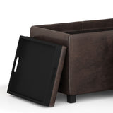 Avalon - Storage Ottoman - Distressed Brown by Simpli-Home | Bel Furniture