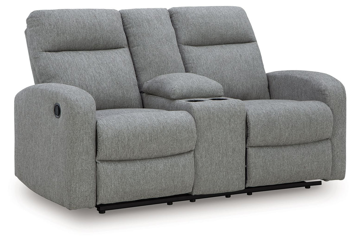 Gauntlet - Sterling - Double Recline Loveseat With Console by Signature Design by Ashley® | Bel Furniture