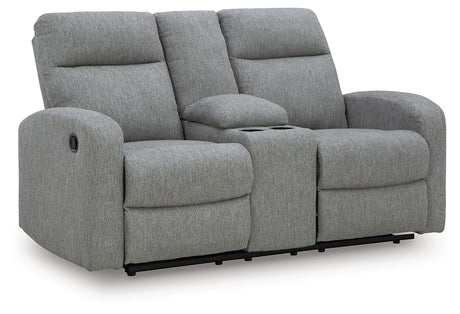 Gauntlet - Sterling - Double Recline Loveseat With Console by Signature Design by Ashley® | Bel Furniture