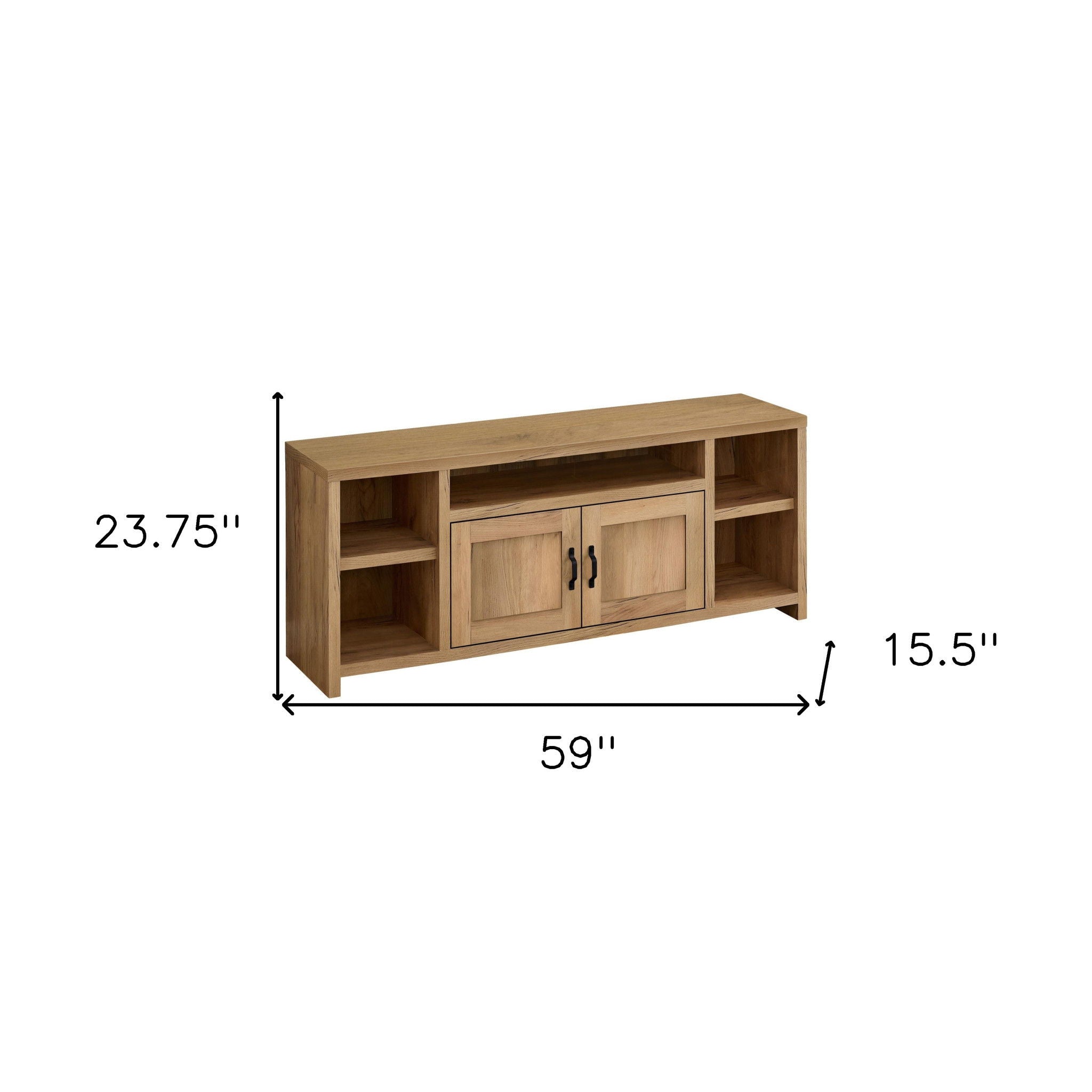 Wood Cabinet Enclosed, Storage TV Stand - Brown