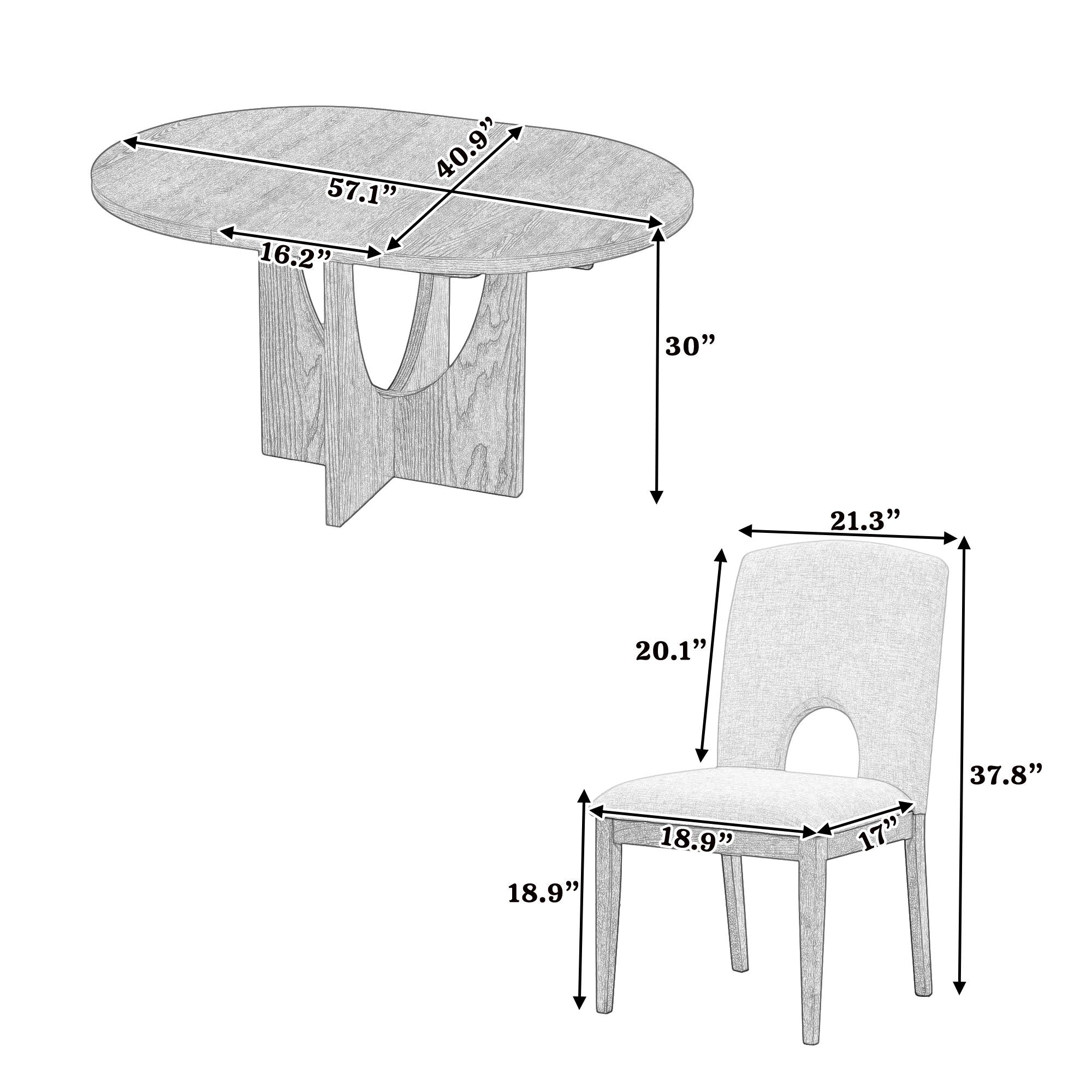 Topmax - 5 Piece Modern Extendable Round Dining Table Set With Removable Leaf For Small Places