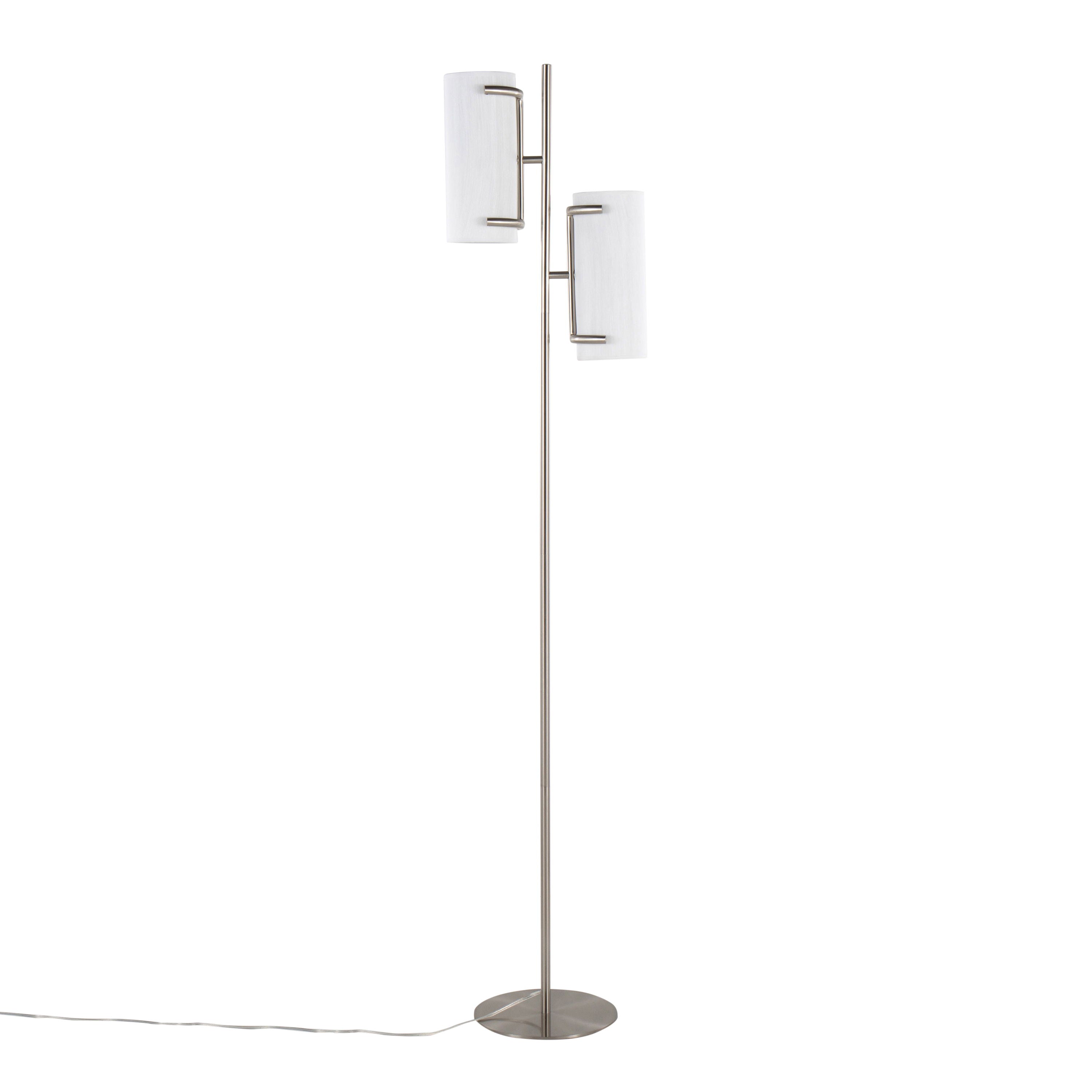 Rhonda - Contemporary / Glam Floor Lamp - Nickel / White