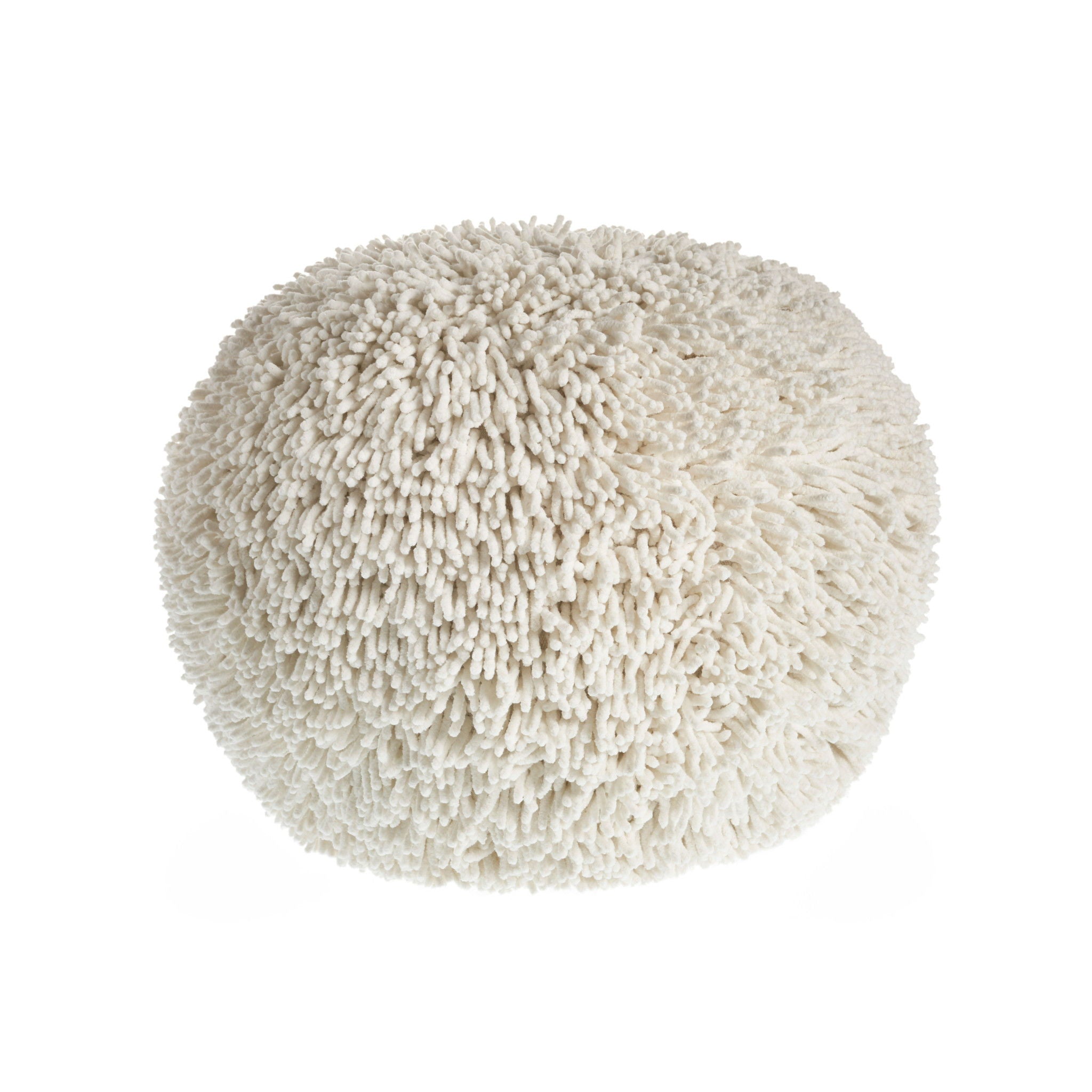 Cotton Round Ottoman - Cream