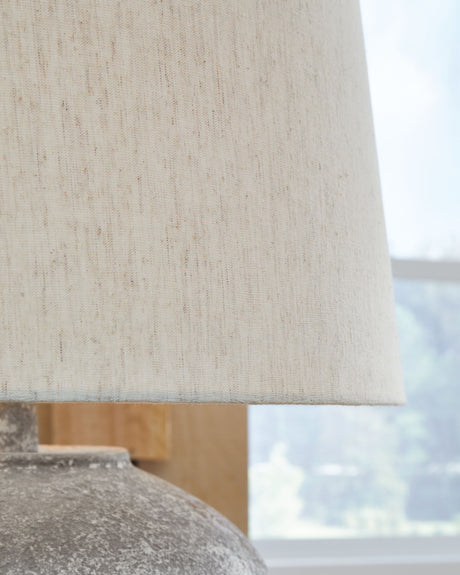 Dreward - Distressed Gray - Paper Table Lamp by Signature Design by Ashley® | Bel Furniture
