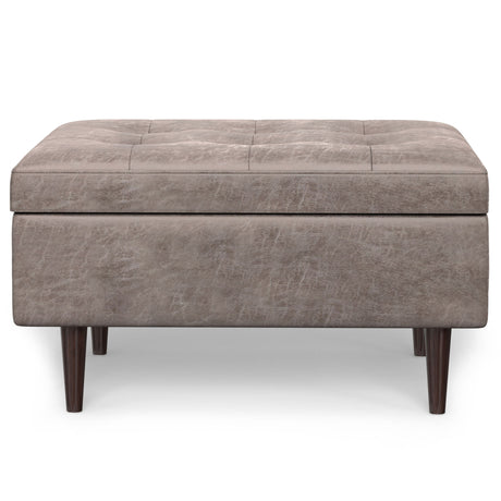 Shay - Large Square Coffee Table Storage Ottoman Mid-Century Style - view 62