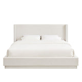 Noir - Upholstered Platform Bed With Wingback Headboard