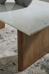 Isanti - Light Brown / White - Rectangular Cocktail Table by Signature Design by Ashley® | Bel Furniture