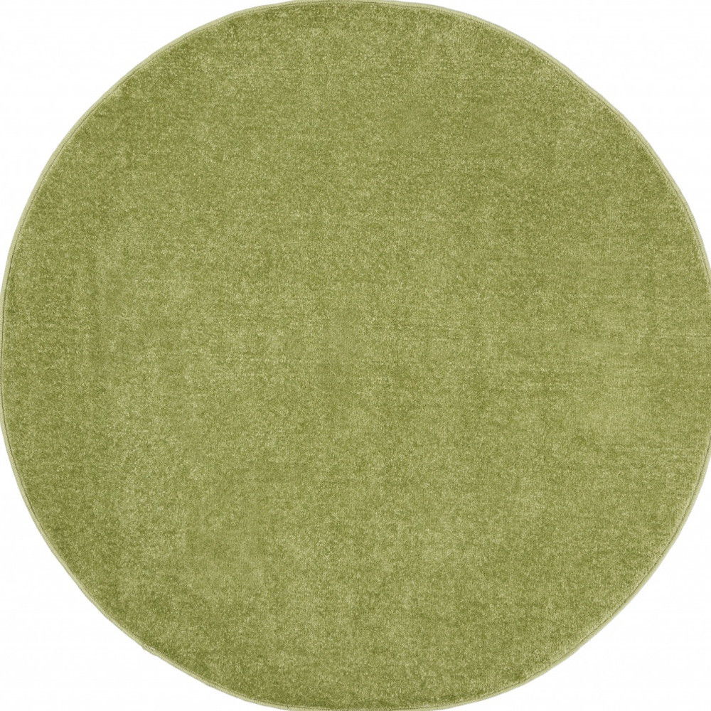 4' X 4' Round Non Skid Indoor / Outdoor Area Rug - Green