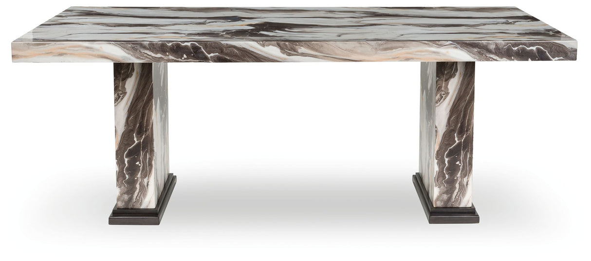 Jeshina - Dark Brown / Beige - Dining Table by Signature Design by Ashley® | Bel Furniture
