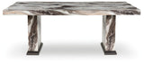 Jeshina - Dark Brown / Beige - Dining Table by Signature Design by Ashley® | Bel Furniture
