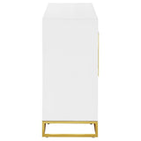 Elsa - 2 Door Wood Storage Accent Cabinet - White And Gold by CoasterEssence | Bel Furniture