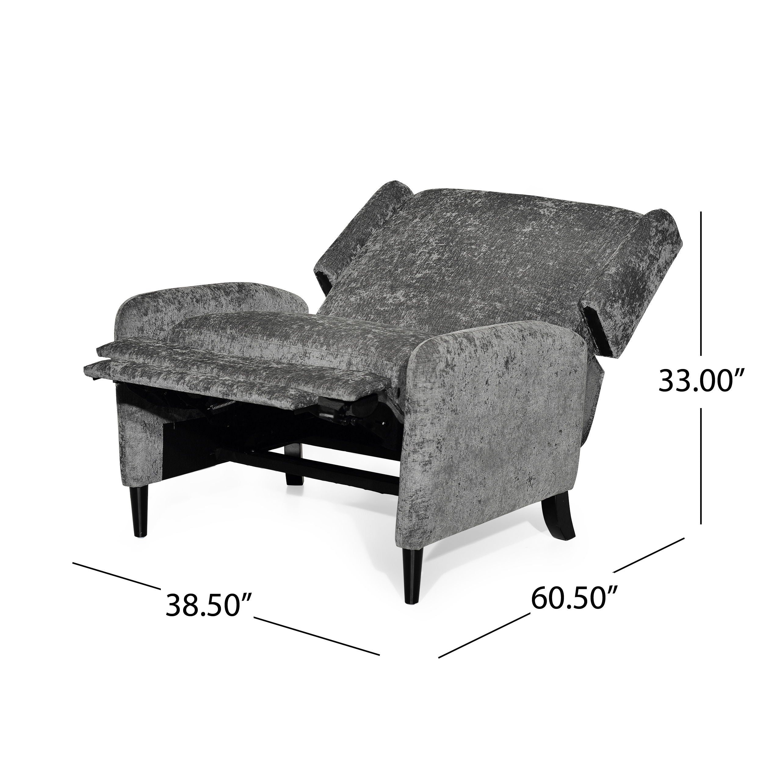 Oversized Textured Fabric Pushback Recliner