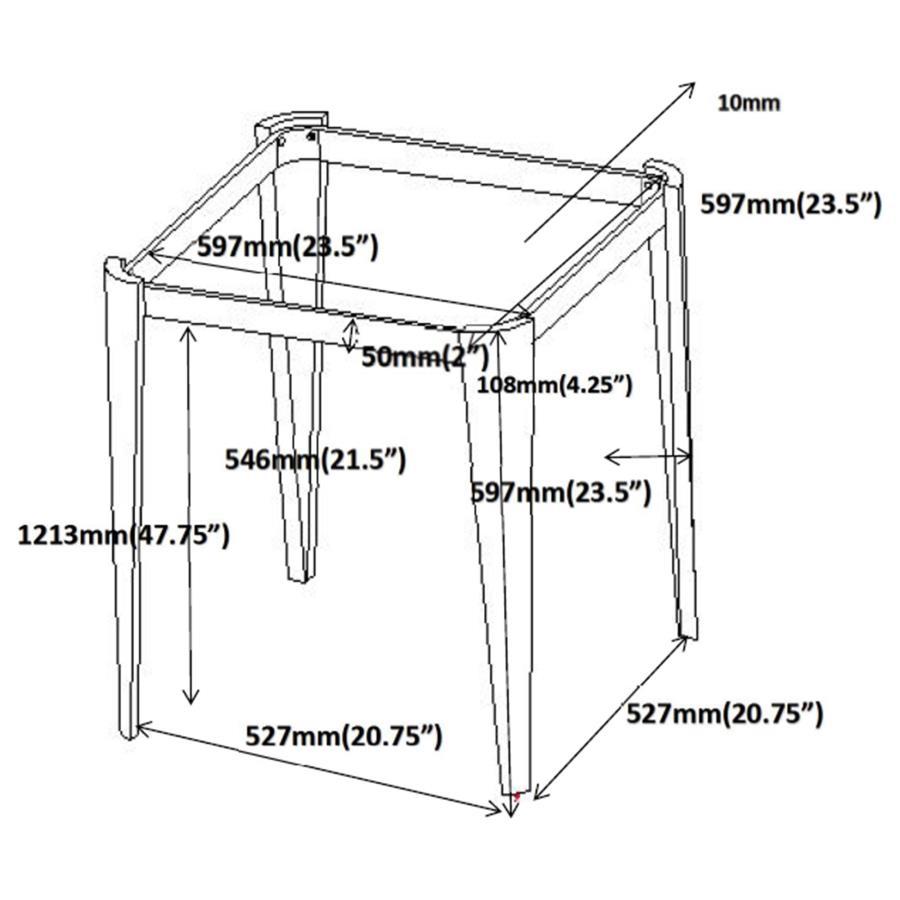 Desmond - Square Glass Top End Table - Pearl Silver