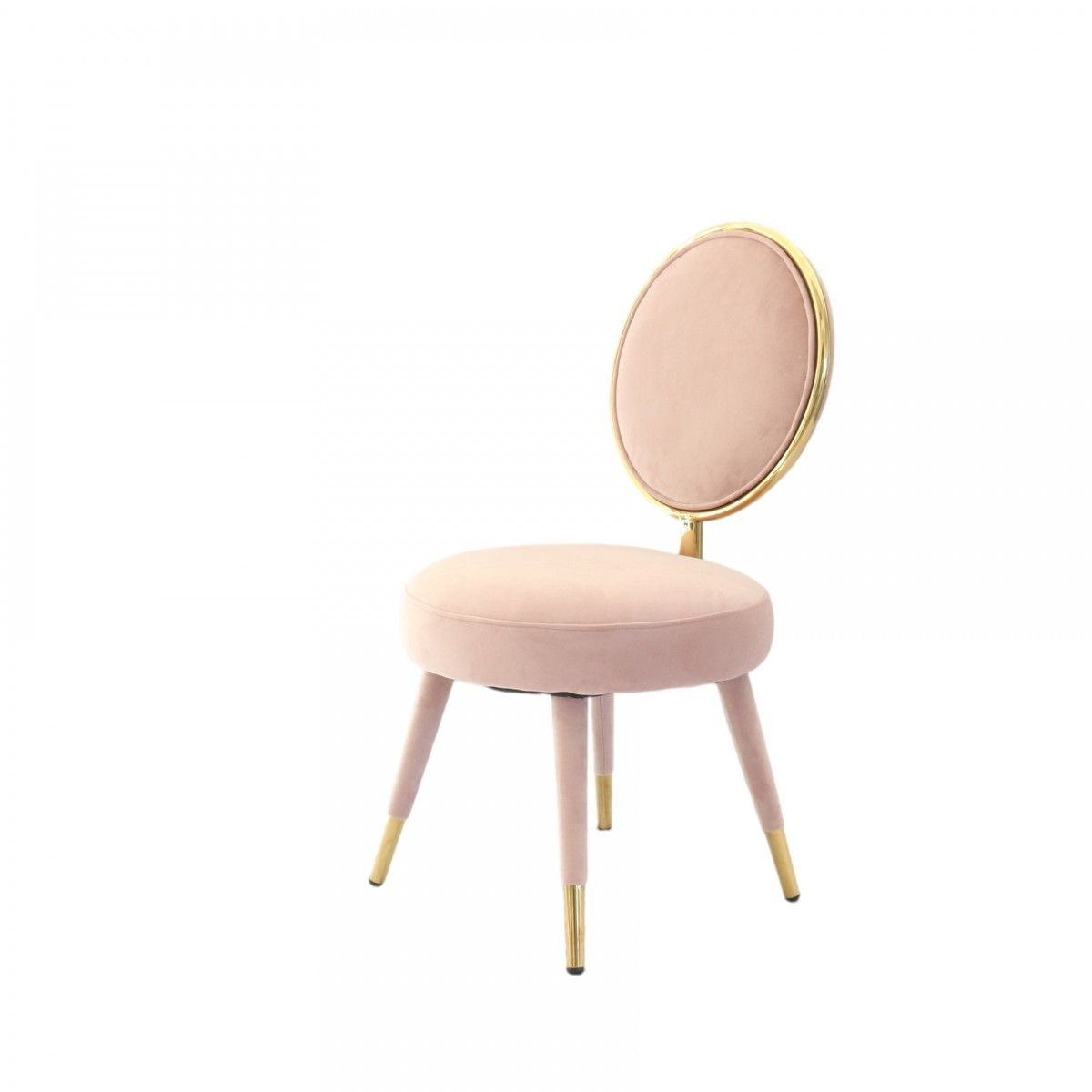 Velvet Solid Color Side Chair (Set of 2) - Pink / Gold