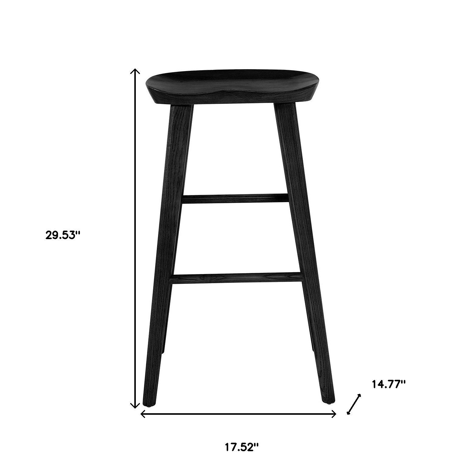 Backless Bar Height Bar Chair - Black