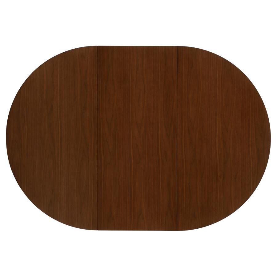 Jedda - Oval Extension Leaf Dining Table - Dark Walnut by CoasterEveryday | Bel Furniture
