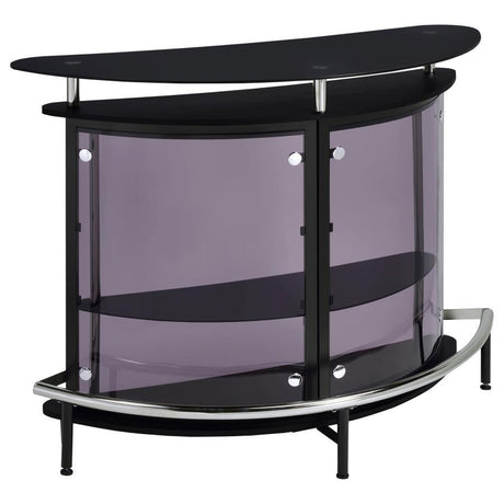 Amarillo - Freestanding Glass Top Home Bar Wine Cabinet Black by CoasterEssence | Bel Furniture