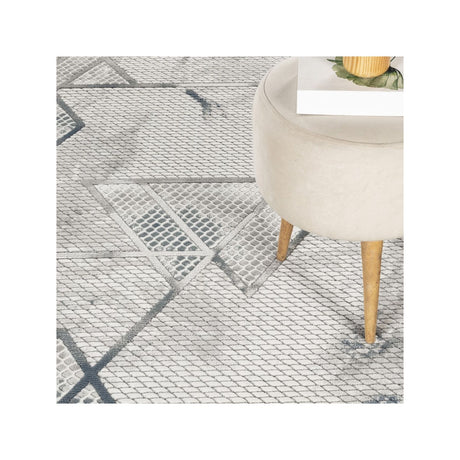 Geometrix - 5'3" X 7'3" Area Rug & Geometric, 3D Effect - Ivory / Gray - view 5