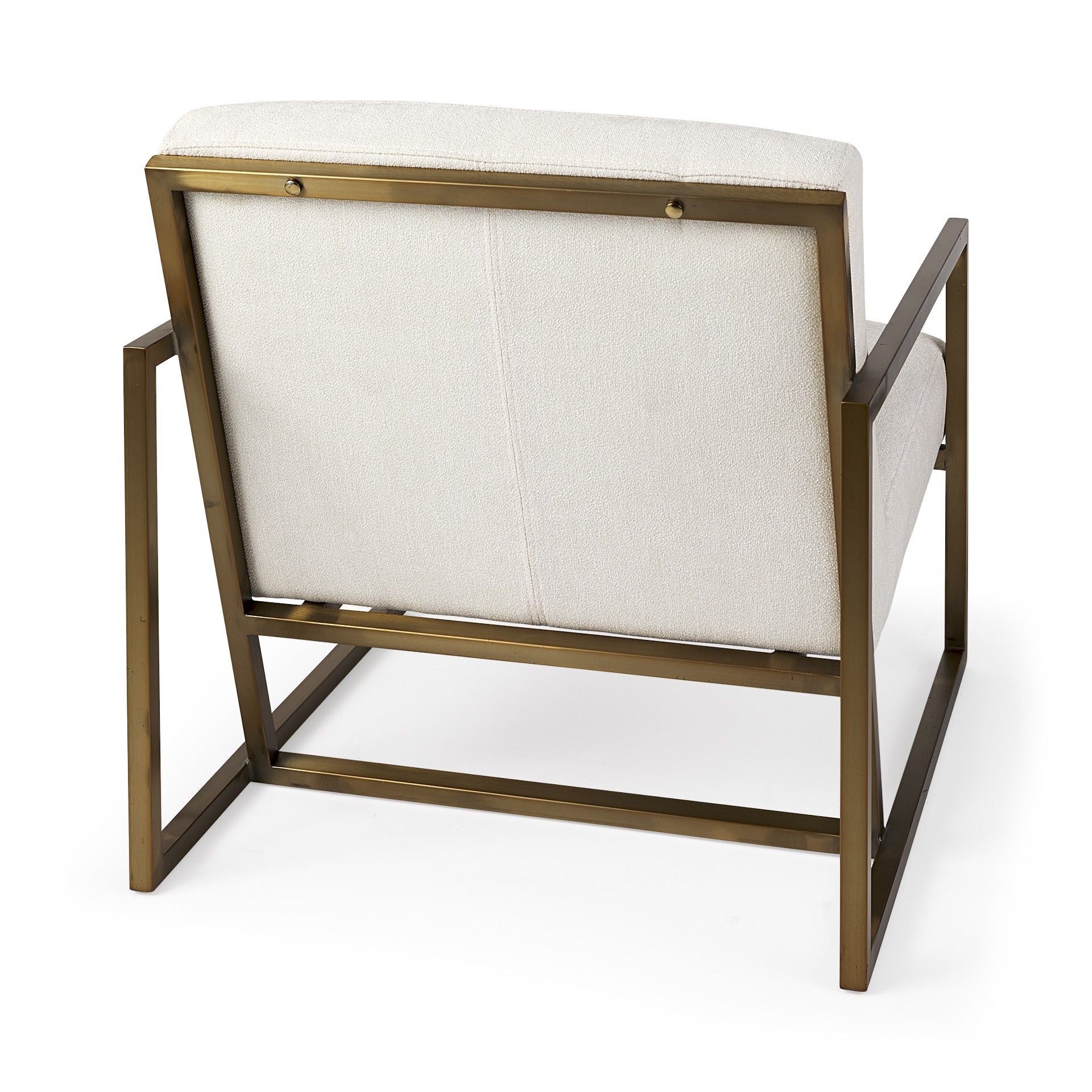 Geo Modern Accent Or Side Chair - Cream / Gold