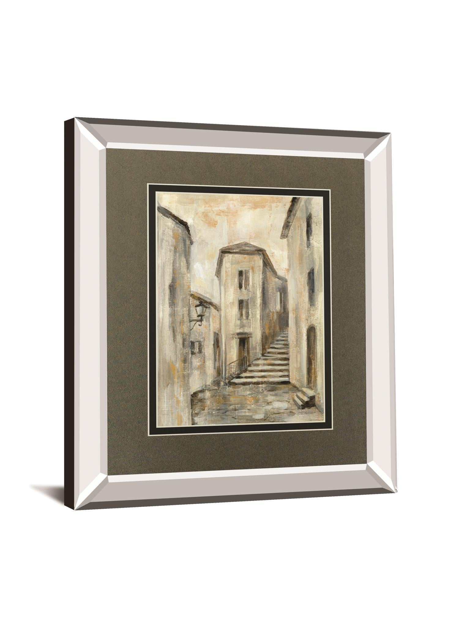 European Village I V2 By Silvia Vassileva Mirrored Frame - Light Brown