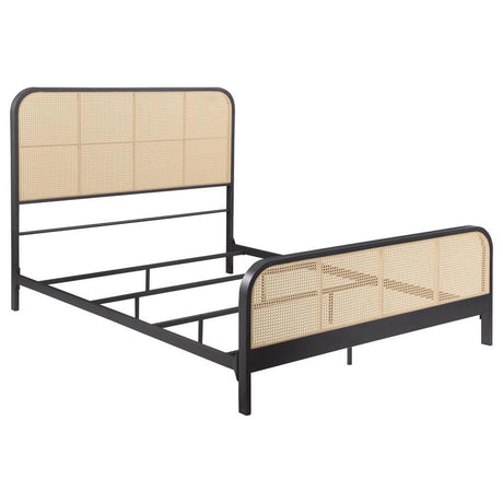 Lanewood - Open Cane Rattan Metal Bed Black King by Coaster Fine Furniture | Bel Furniture