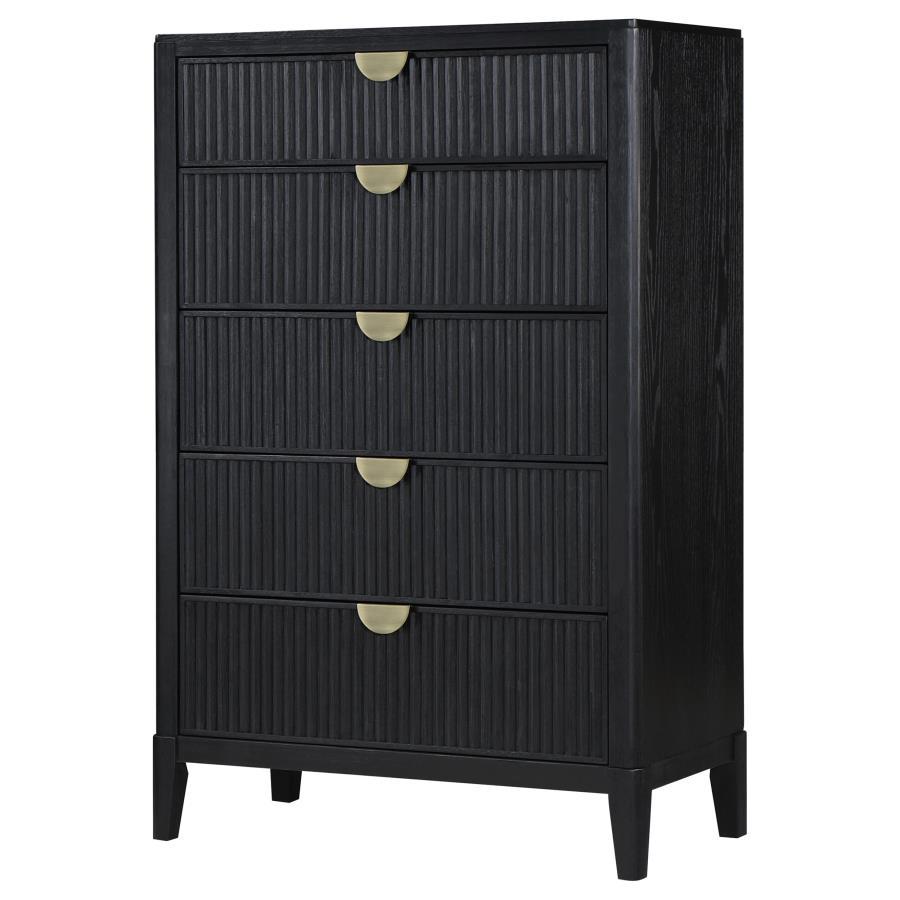 Brookmead - 5-Drawer Bedroom Chest - Black by Coaster Fine Furniture | Bel Furniture